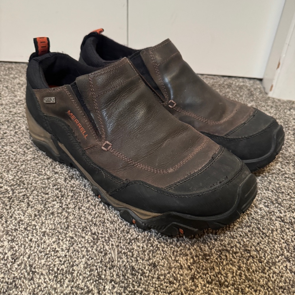 Merrell Dry Select Ice Grip Slip On Black And Brown Mens 14